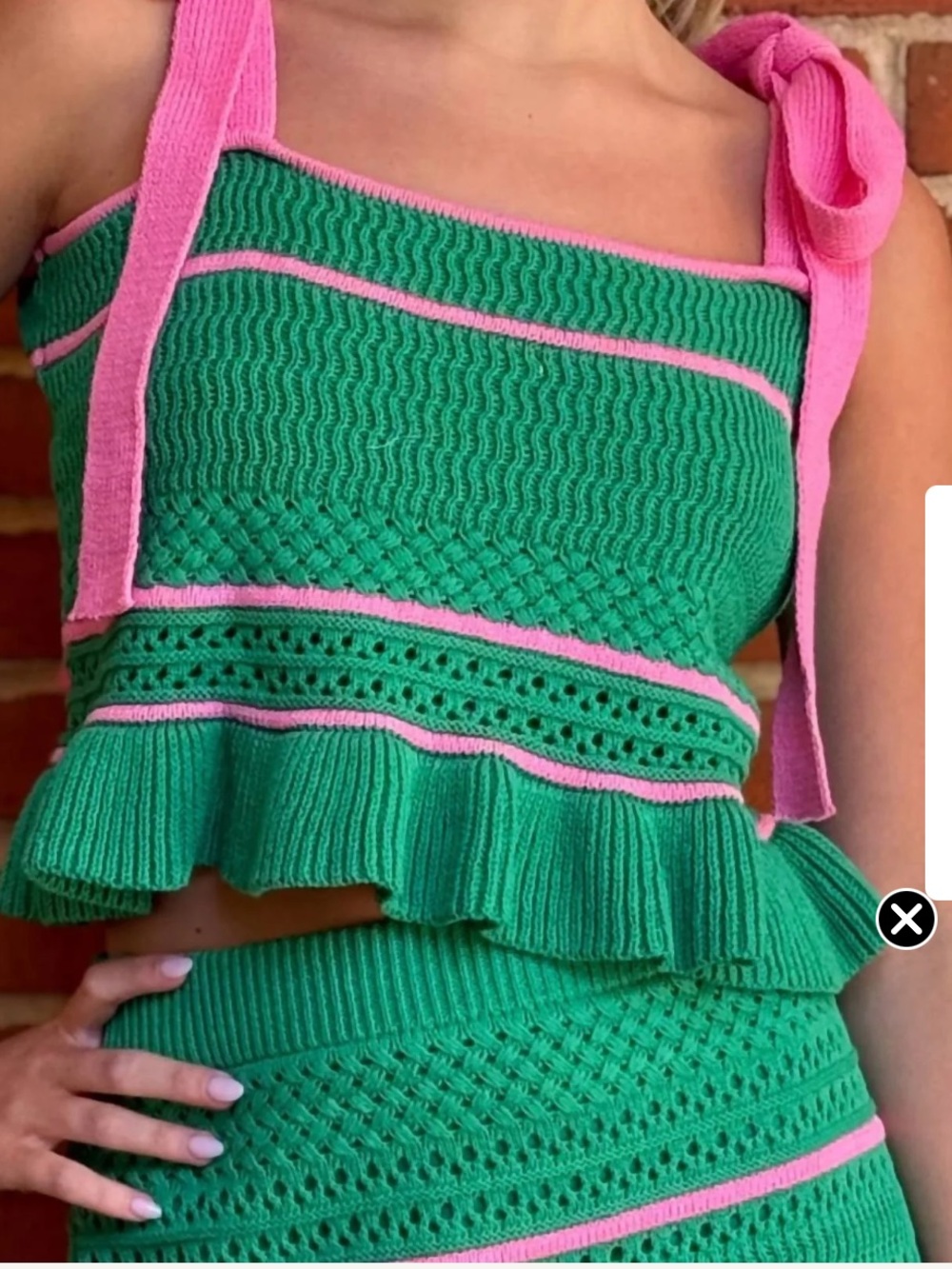 Day + Moon crochet knit cropped sweater tank